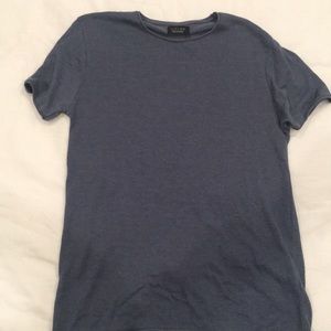 Zara Man Long Tee with Rolled Hems NWT